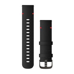 SCHNELLWECHSEL-LEDER-ARMBAND 22mm Schwarz/mit Naht Schnalle in Schiefergrau
