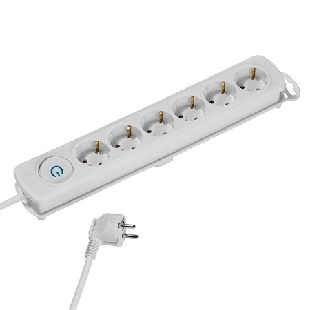 Steckdosenleiste 6-Fach 1,4m weiss