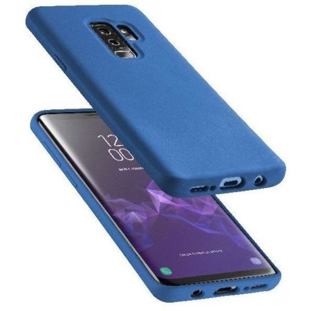 SENSATION Silikon Case mit soft touch Oberfläche für Galaxy S9 Plus, blau