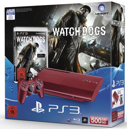 PlayStation3 500 GB (rot) inkl. Watch Dogs