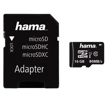 microSDHC 16GB Class 10 UHS-I 80MB/s + Adapter/Mobile (00124138)