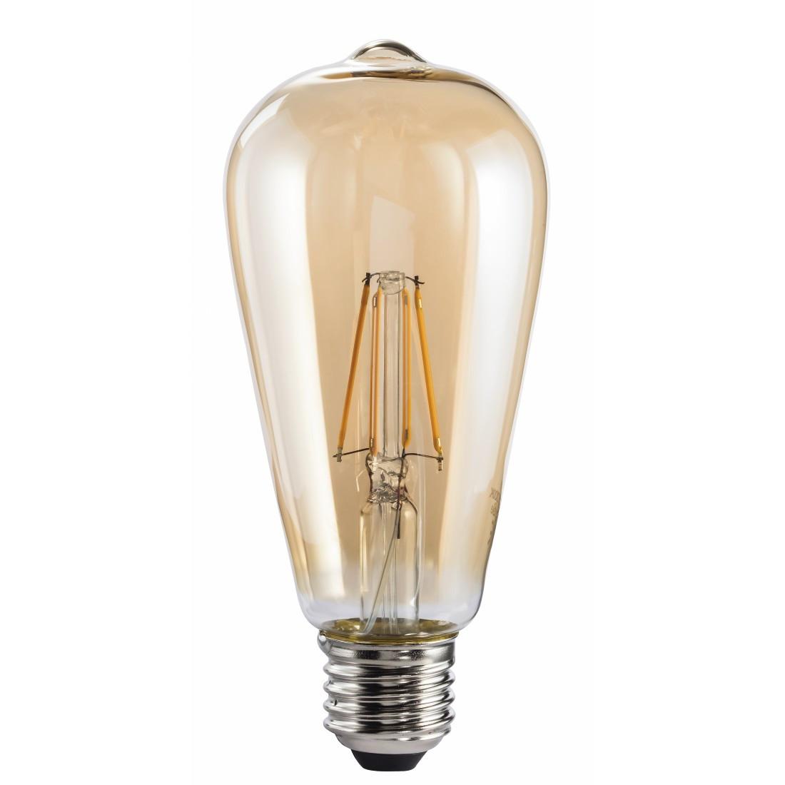 LED-Filament, E27, 685lm ersetzt 53W, Vintagelampe, dimmbar, Amber Warmweiß (00112876)