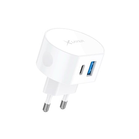 Ladegerät Dual Typ C (USB-C) 20 Watt weiß