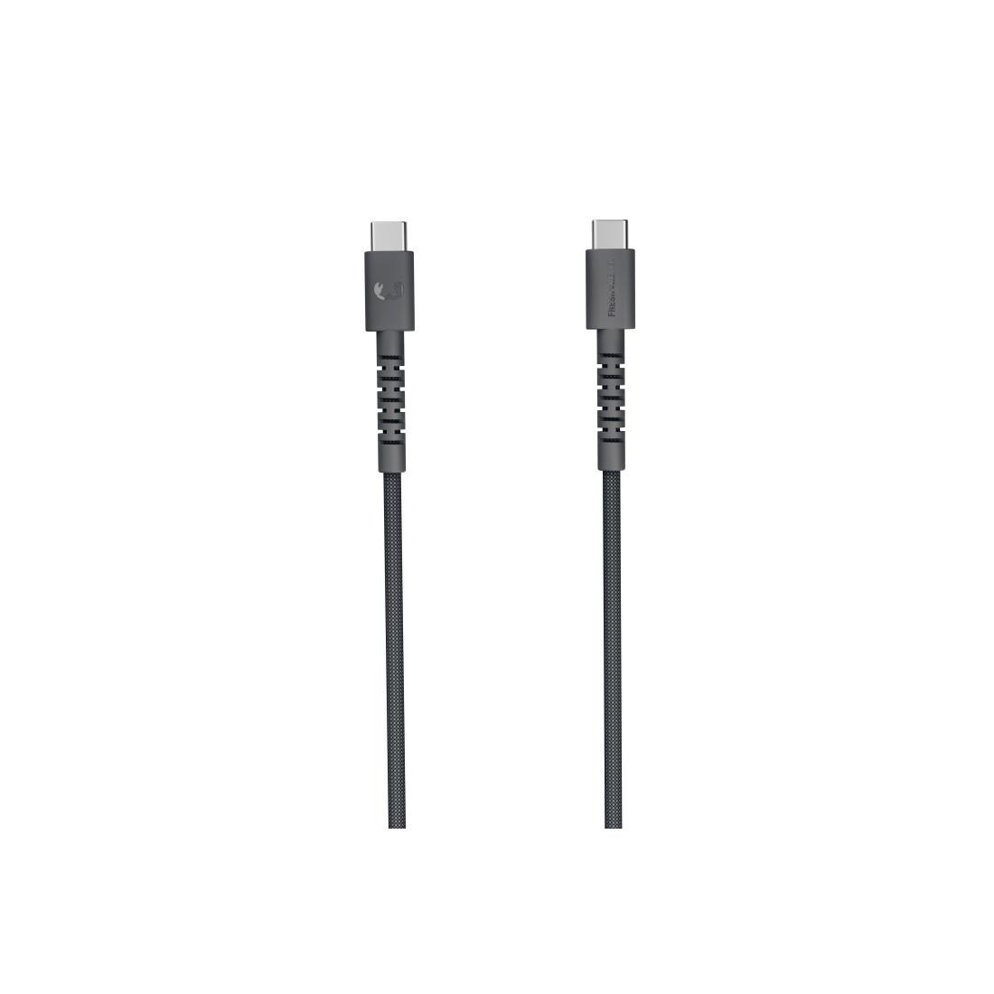 USB-C auf USB-C Kabel USB-C zu USB-C silikon geflochtenes Kabel "FlexWave" 3m, 100W, Storm Grey (00231903)
