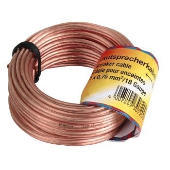 Lautsprecherkabel 2 x 0,75 mm², 10 m, Transparent (00062484)