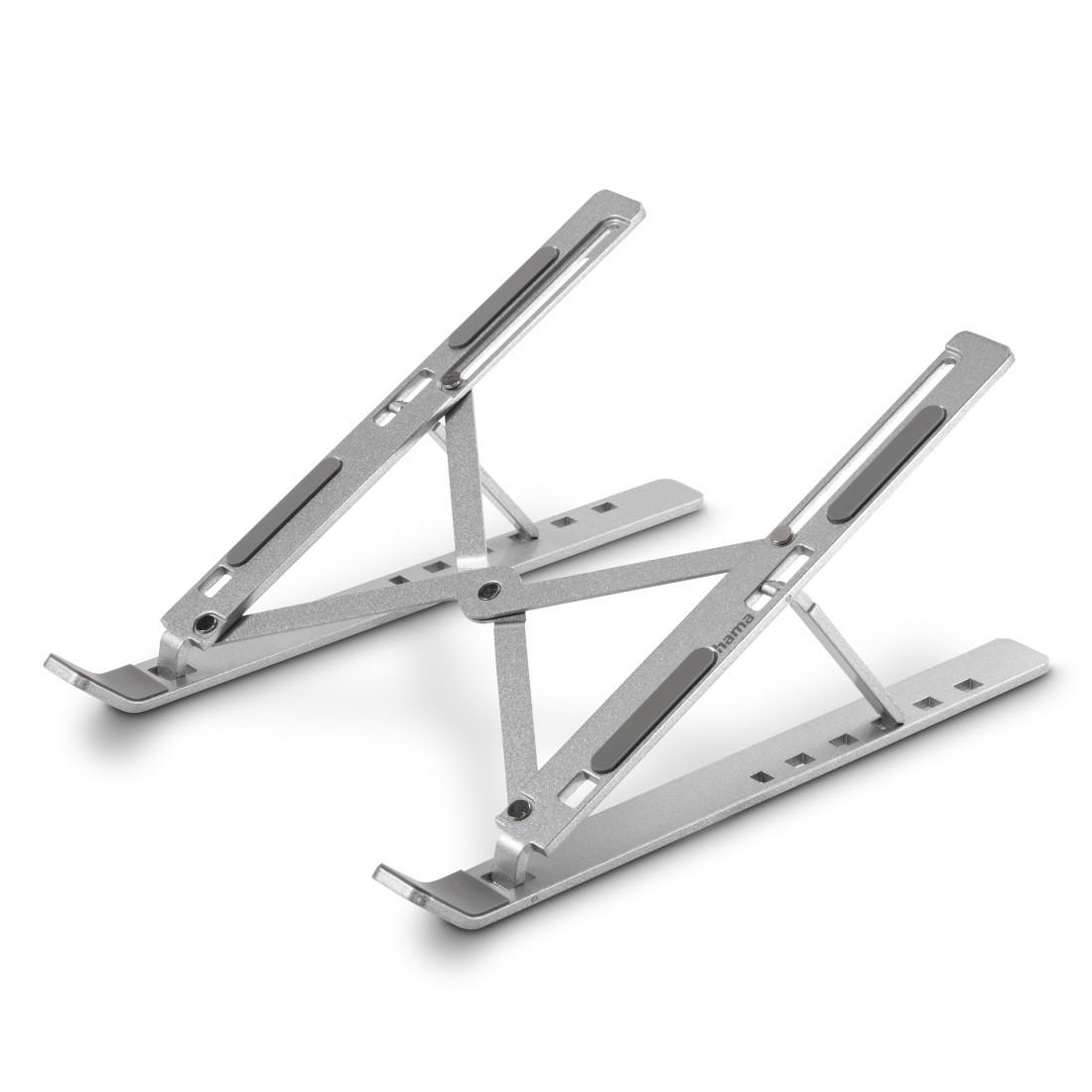 Laptop-Stand "Aluminium" 6-stufig neigbar, faltbar, bis 40cm (15,6"), Silb. (00126813)