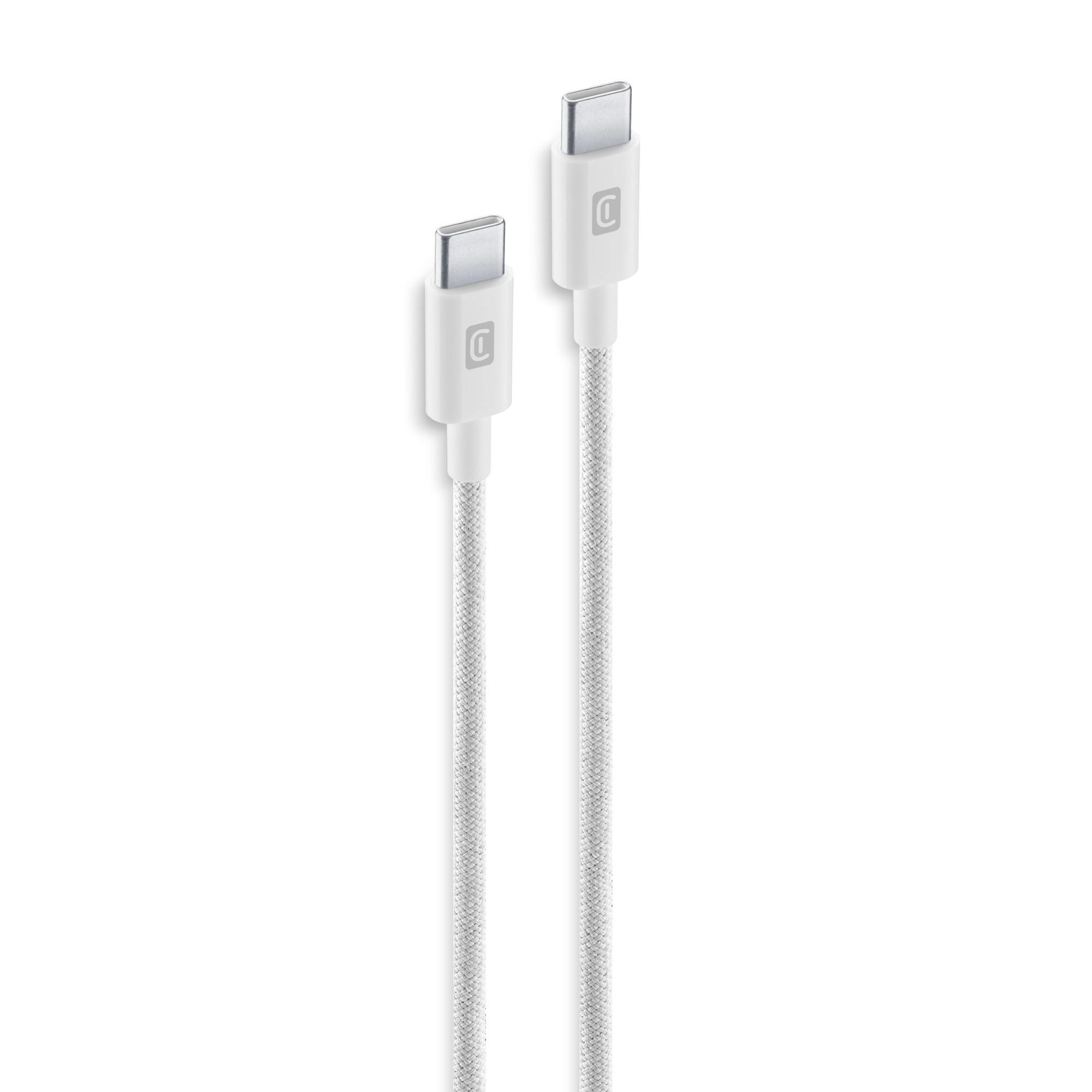 Braided Data Cable 1,5 m USB Typ-C/ Typ-C White (60903)