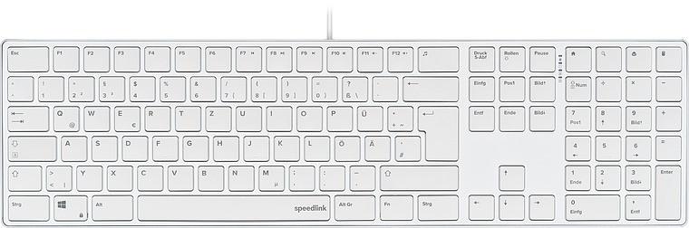 RIVA Slim Metal Scissor Keyboard, weiss - DE Layout