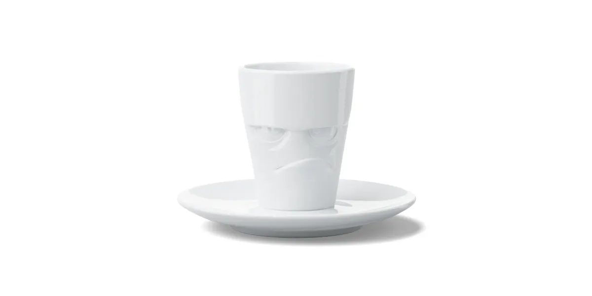 Espresso Mug mit Henkel 80ml - Grummelig weiß Tasse