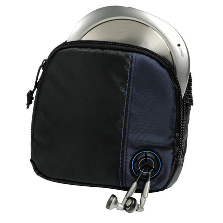 CD-Player-Bag für Discman und 3 CDs, Schwarz/Blau
