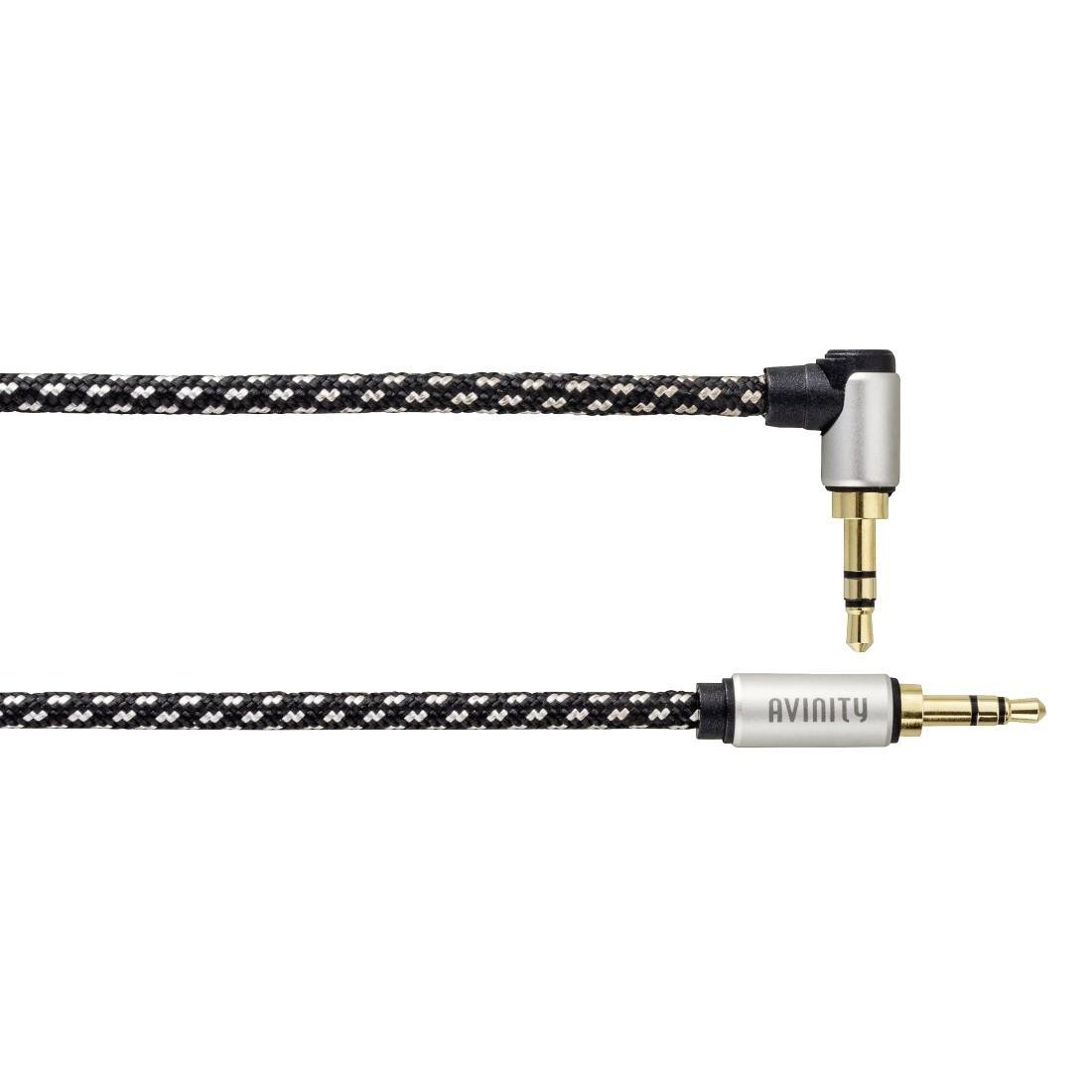 Audio-Kabel, 3,5-mm-Klinken-Steck./90°-Steck., Stereo, Gewebe, verg., 0,5 m (00127176)