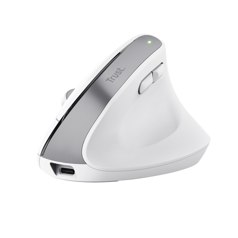Bayo+ Ergonomische kabellose Maus für mehrere Geräte, Weiß