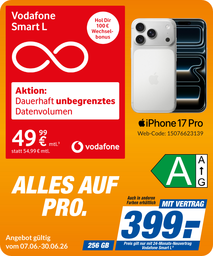 iPhone 17 Pro mit Smart L für 399€!