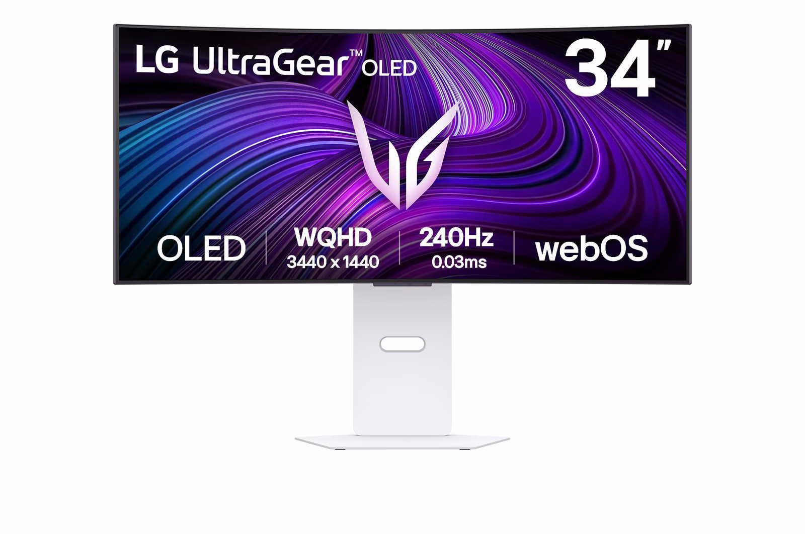 UltraGear 34GX90SA-W, Curved Smart-Gaming-Monitor, Weiß, 34 Zoll, WQHD, OLED, 240 Hz, 0,03 ms
