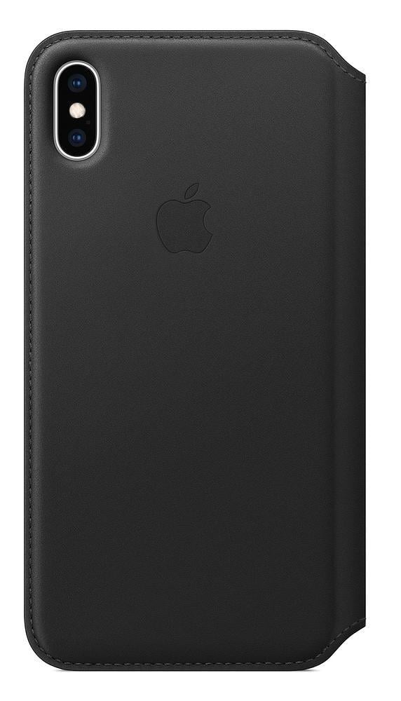 iPhone Xs Max Leder Folio – Schwarz Handyhülle