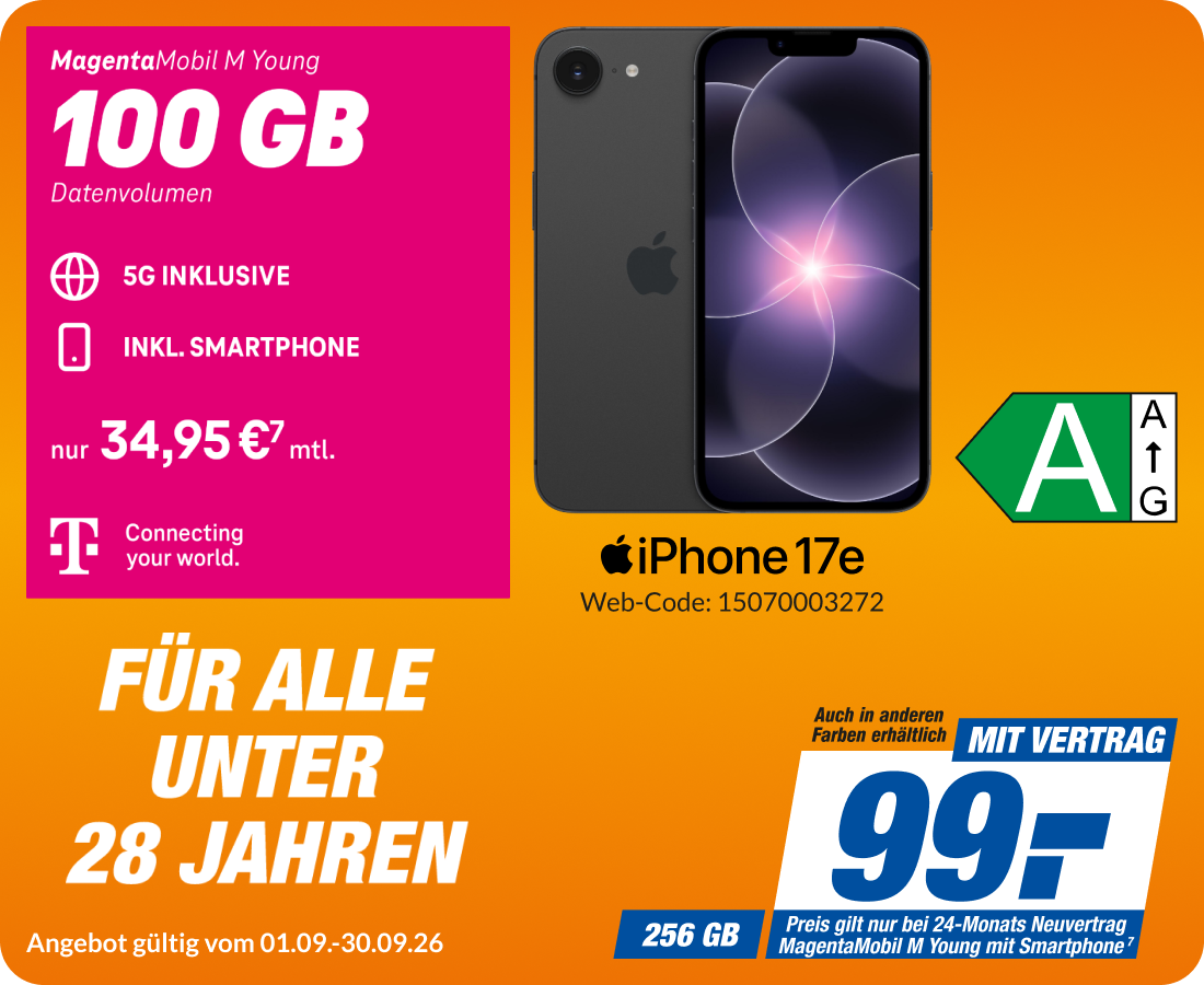 iPhone 17e mit Magenta Mobil M Young für 99€!