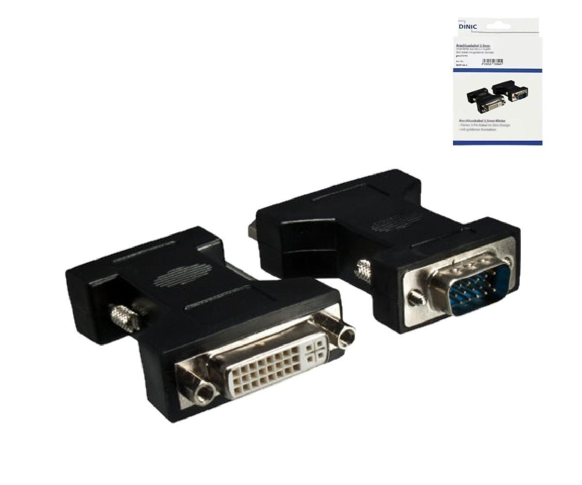 Monitor Adapter VGA Stecker auf DVI-I Buchse, schwarz
