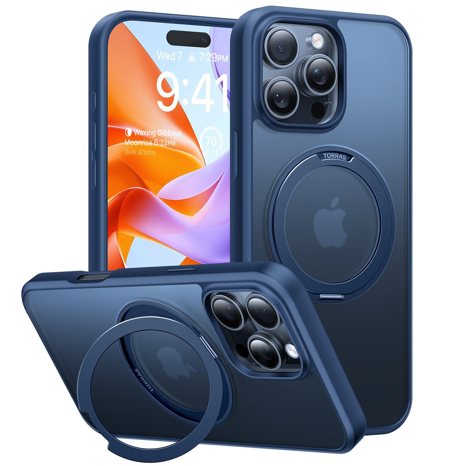 Ostand Pro Series für iPhone 16 Pro Navy Blue Handyhülle