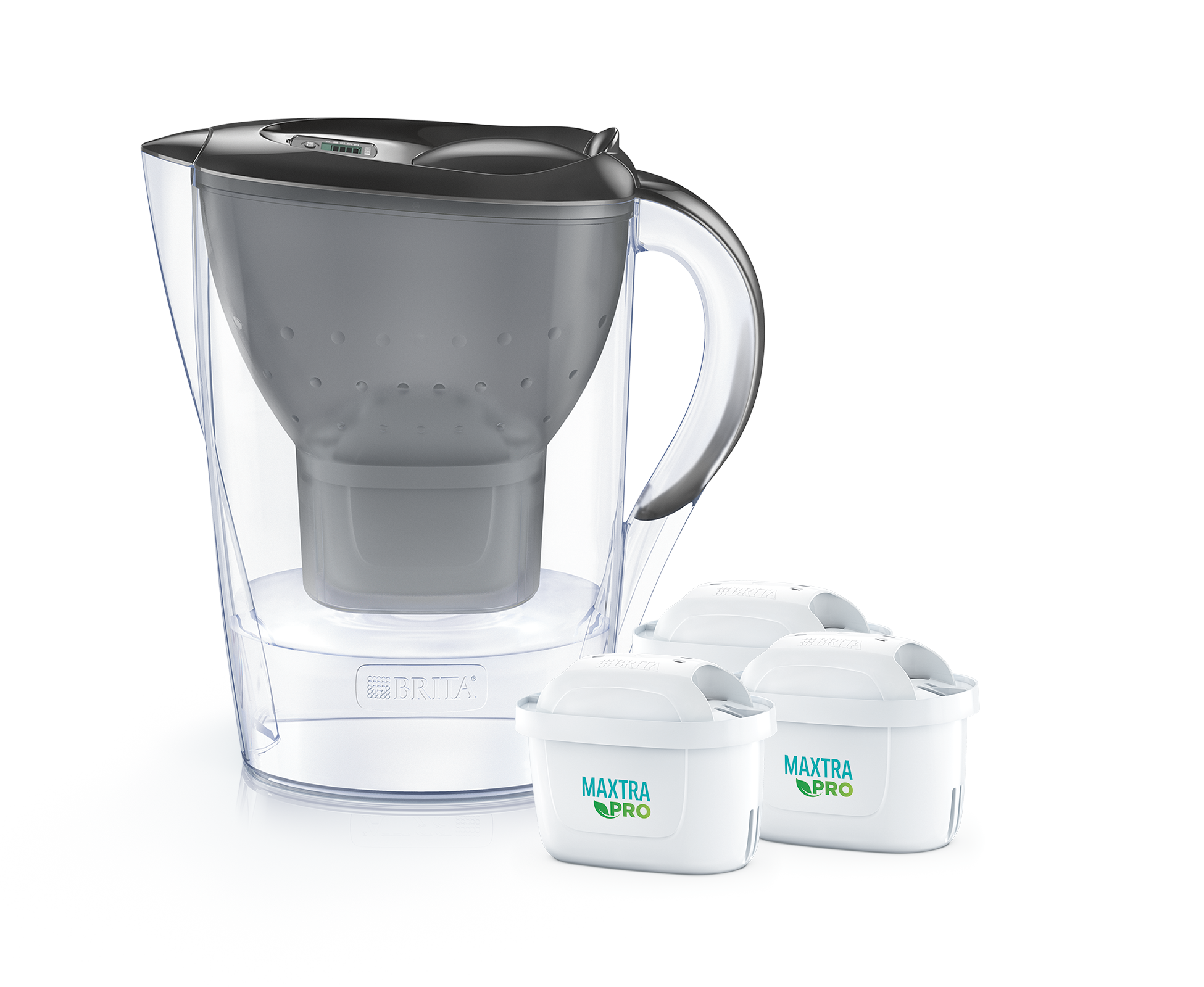 Wasserfilter-Kanne Marella graphit (2,4l) inkl. 3 MAXTRA PRO All-in-1 Kartusche