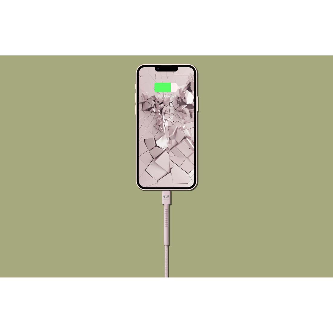 USB-C - Lightning-Kabel "Fabriq", 2,0 m, Smokey Pink (00214997)