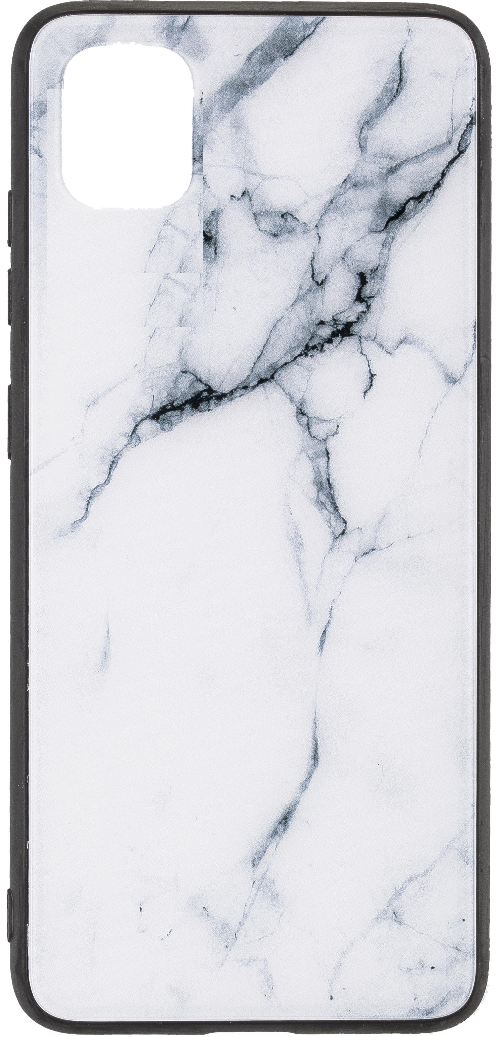 Glas Back Cover MARBLE für iPhone 12 White Handyhülle
