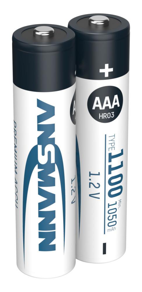 NiMH Akku Micro AAA Typ 1100 (min. 1050 mAh) 2er Blister Akku