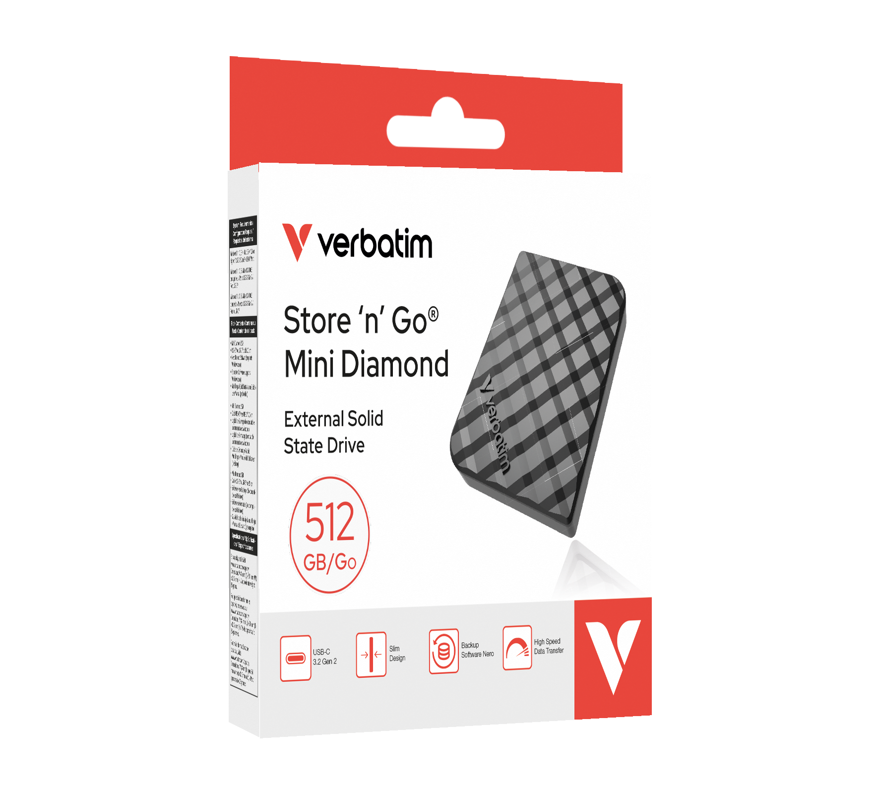 Store 'n' Go Mini Diamond SSD 512 GB, Schwarz