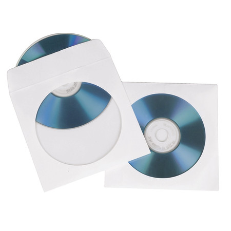 CD-/DVD-Papierhüllen, 50er-Pack, weiß