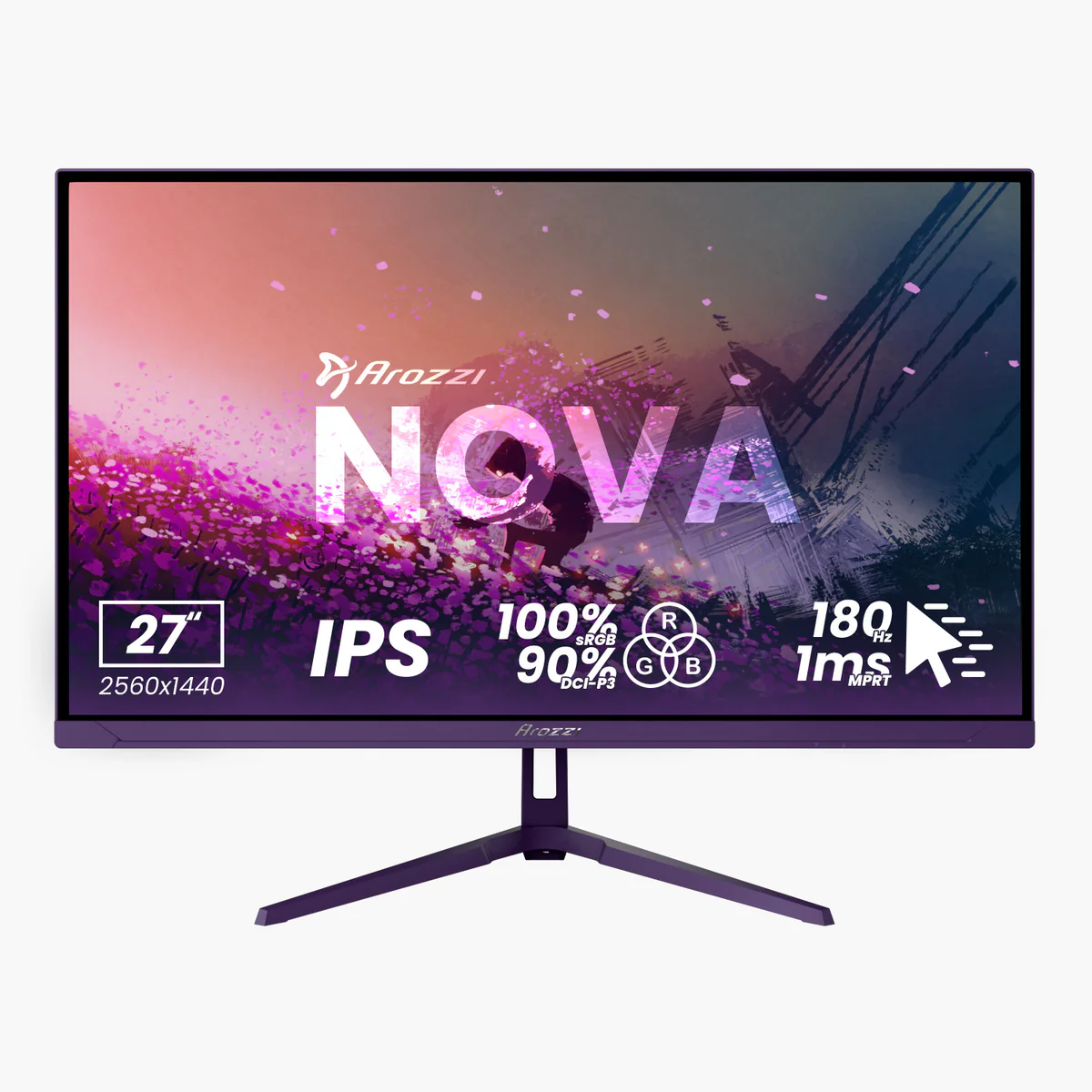 Nova, Lila, 27 Zoll, QHD, IPS, 180 Hz, 1 ms Gaming-Monitor