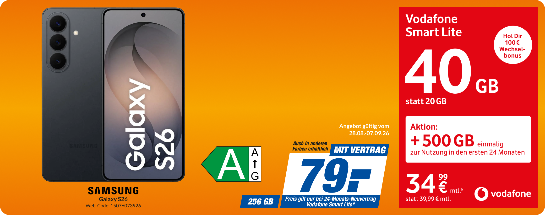 Galaxy S26 mit Smart Lite für 79€!