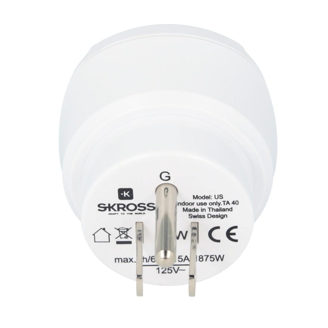 Reisestecker "Europe to USA" (Bulk Ware), Weiß (00186719)