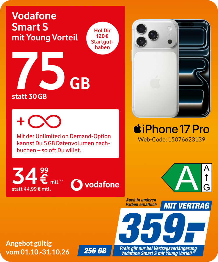 iPhone 17 Pro mit Smart S für 359€!