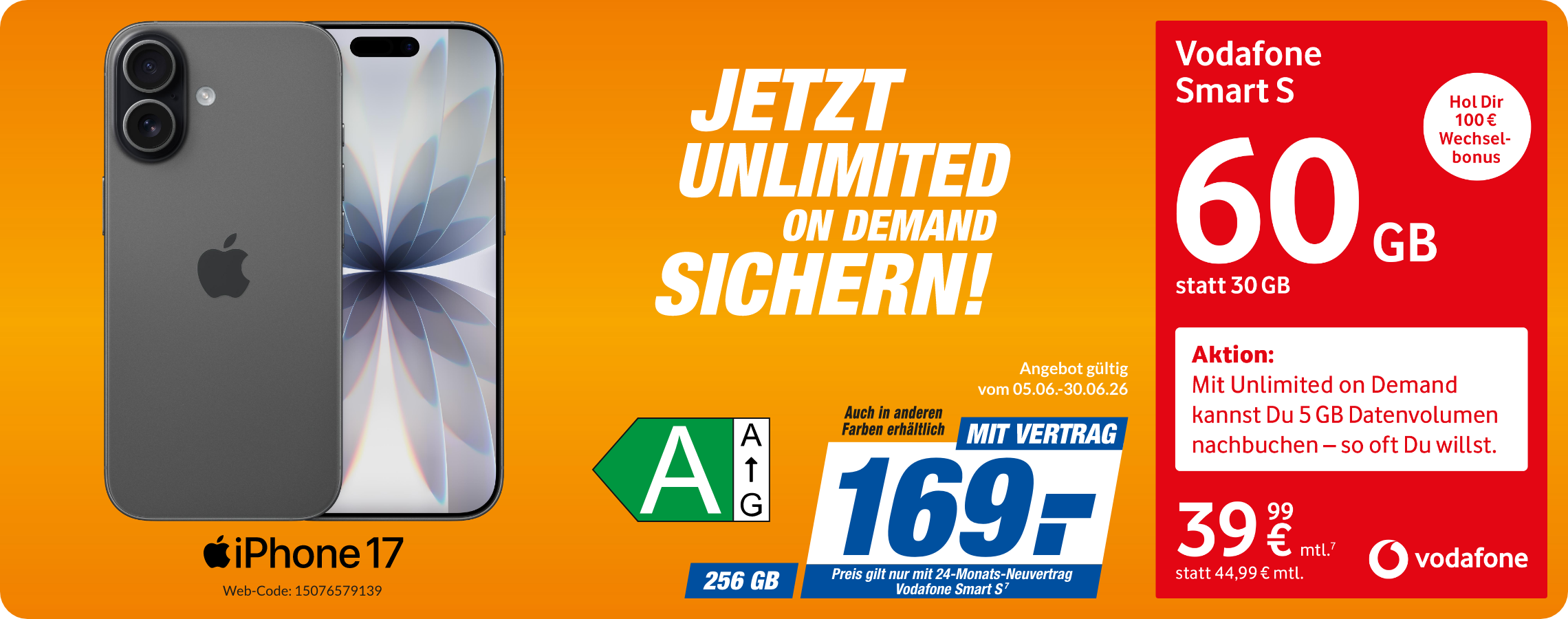 iPhone 17 mit Smart S für 169€!