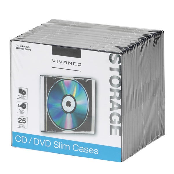 CD/DVD Slim Case, 25er Pack (31698)