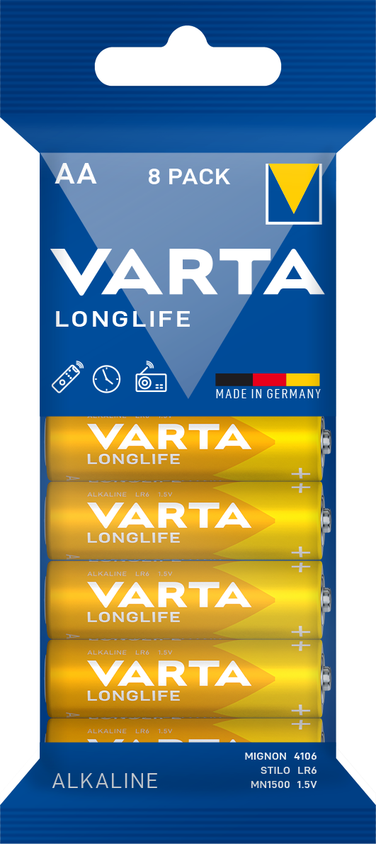 LONGLIFE AA, 8er Folie Batterie