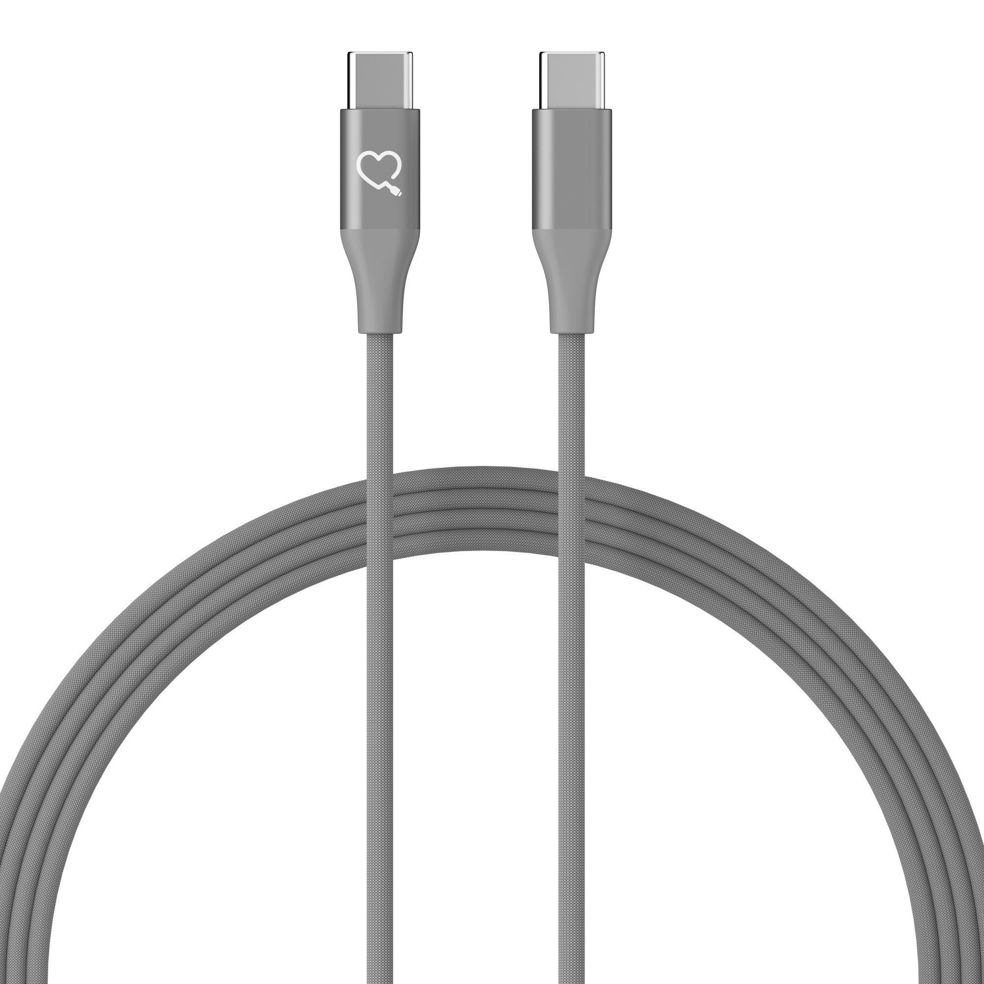 Premium Ladekabel USB Typ C auf USB Typ C 60W 1.5m Stone Grey