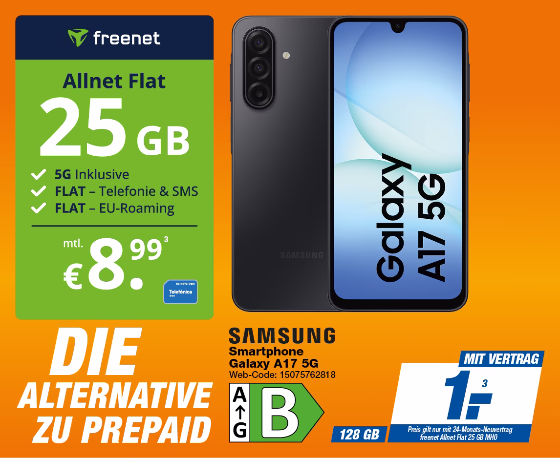 Samsung Galaxy A17 5G mit Freenet Allnet Flat 25GB
