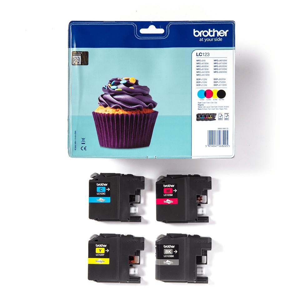 LC-123VALBP Druckerpatrone 4 Stück, Original, Schwarz, Cyan, Magenta, Gelb