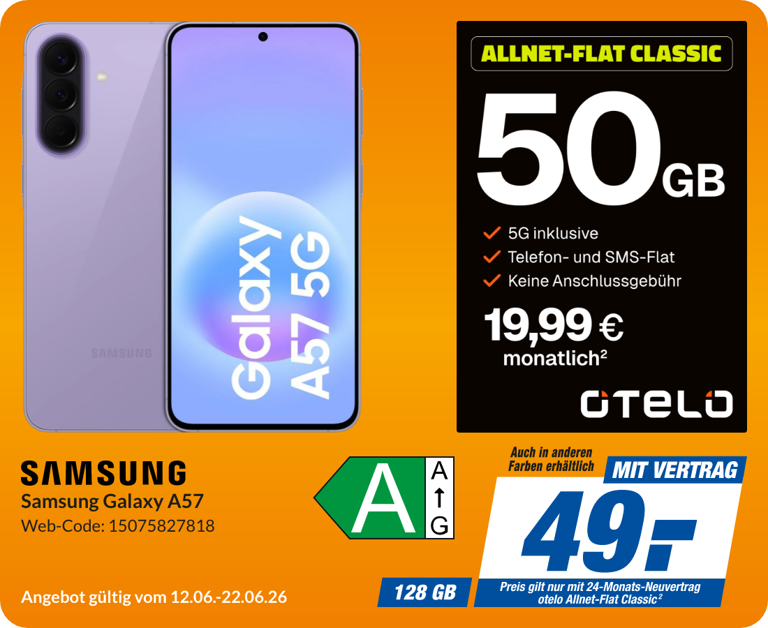 Galaxy A57 mit Allnet-Flat Classic für 49€!
