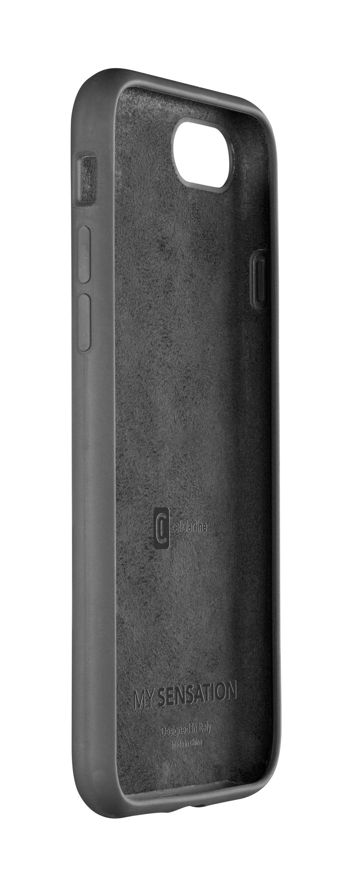 SENSATION Silikon Case mit soft touch Oberfläche für iPhone 7 und iPhone 8, schwarz (60130)