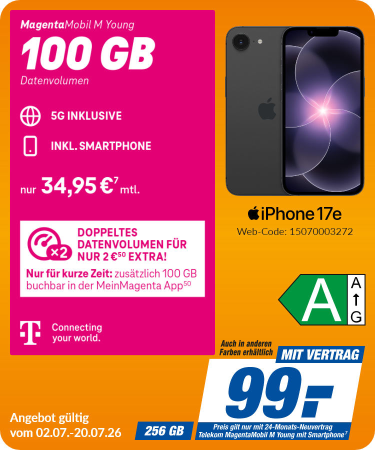iPhone 17e mit Magenta Mobil M Young für 99€!