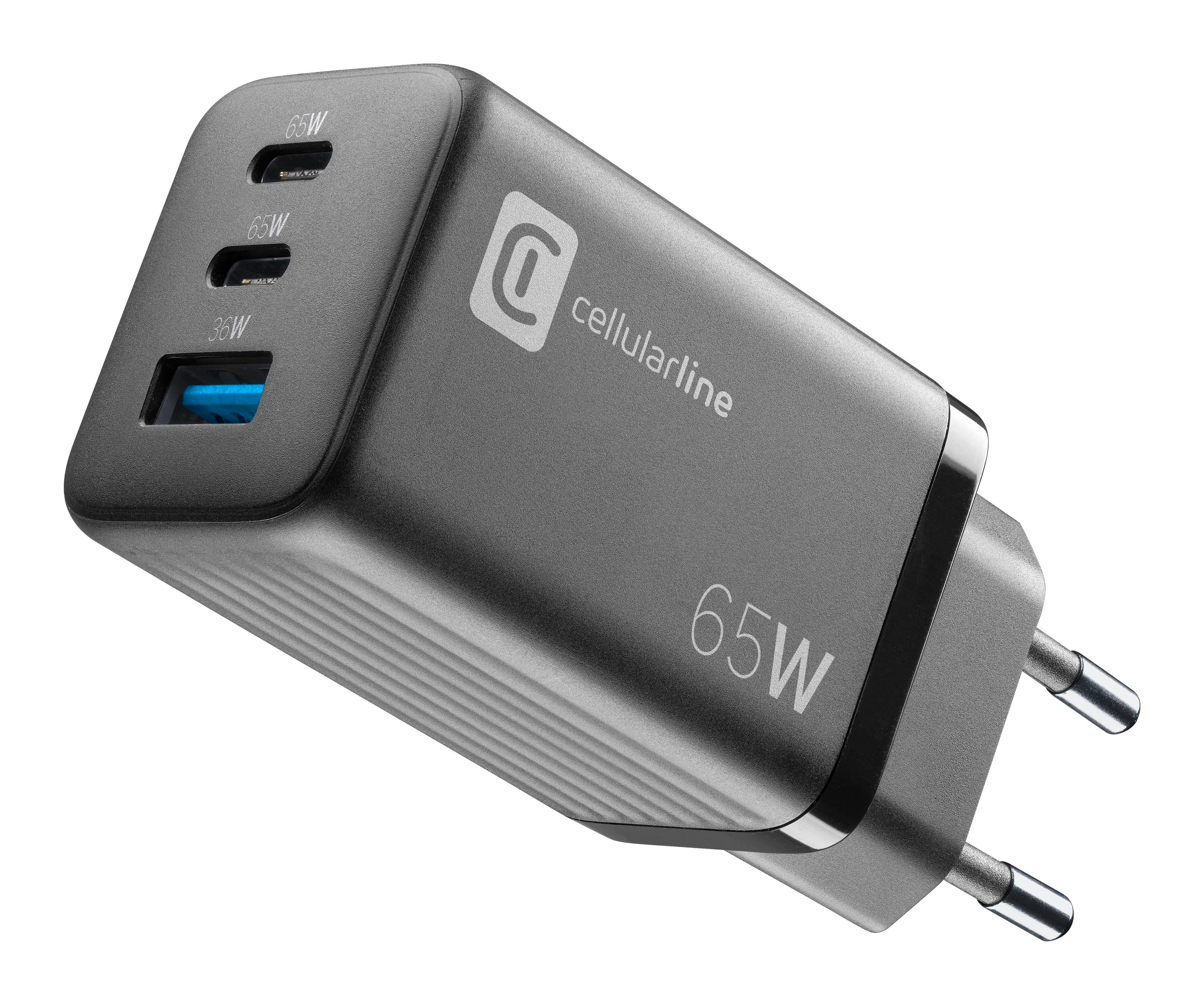 USB Charger Multipower Micro 65W GaN 2 Ports PD Black (60000)