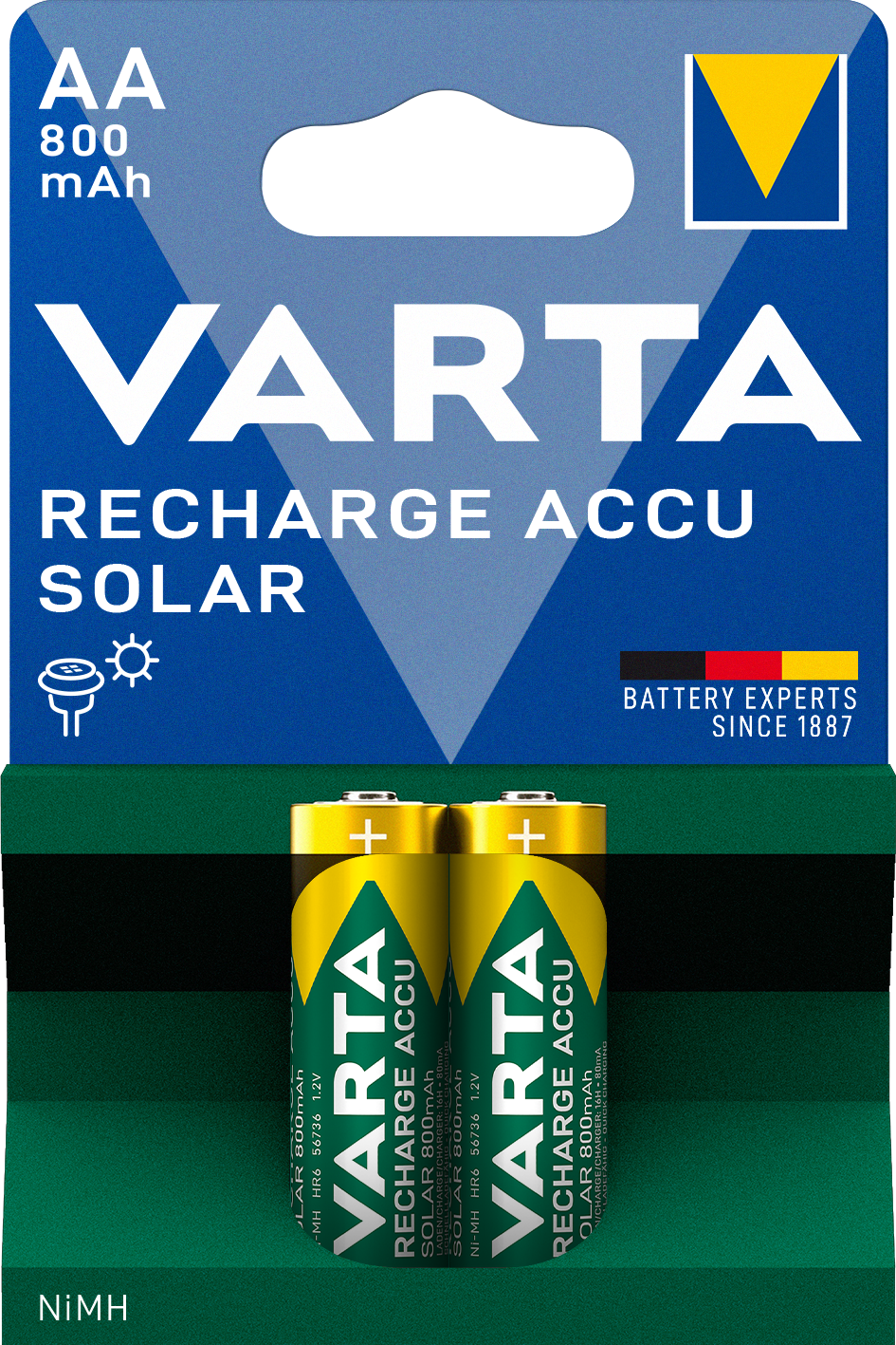 RECHARGE ACCU Solar AA, 2er Blister Akku
