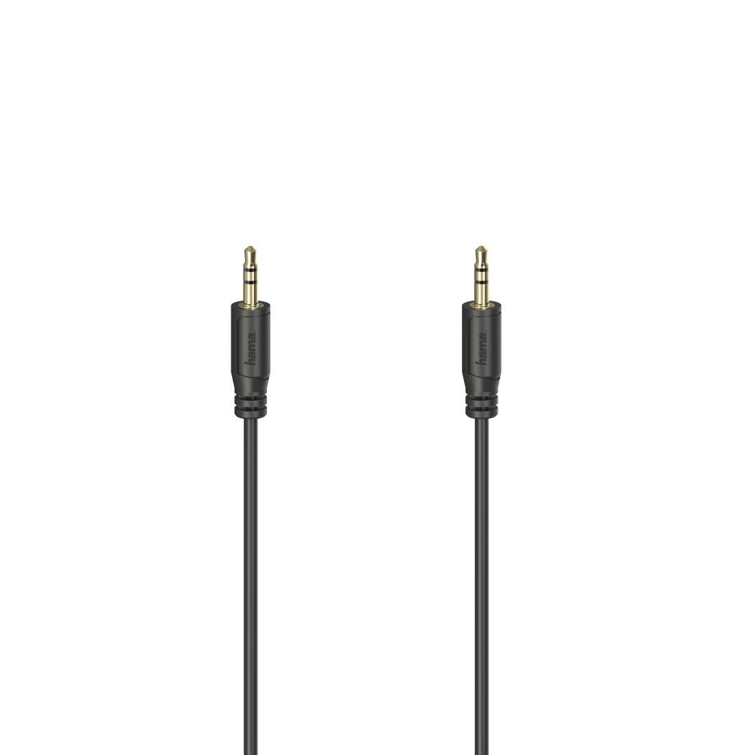 Audio-Kabel "Flexi-Slim", 3,5-mm-Klinken-Stecker, vergold., Schwarz, 0,75 m (00200725)