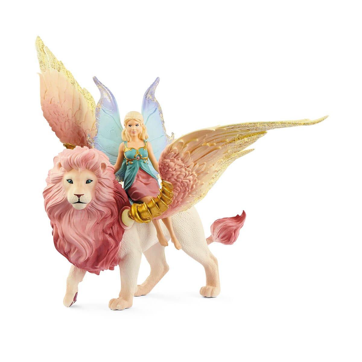 Elfe auf geflügeltem Löwe Spielfigur