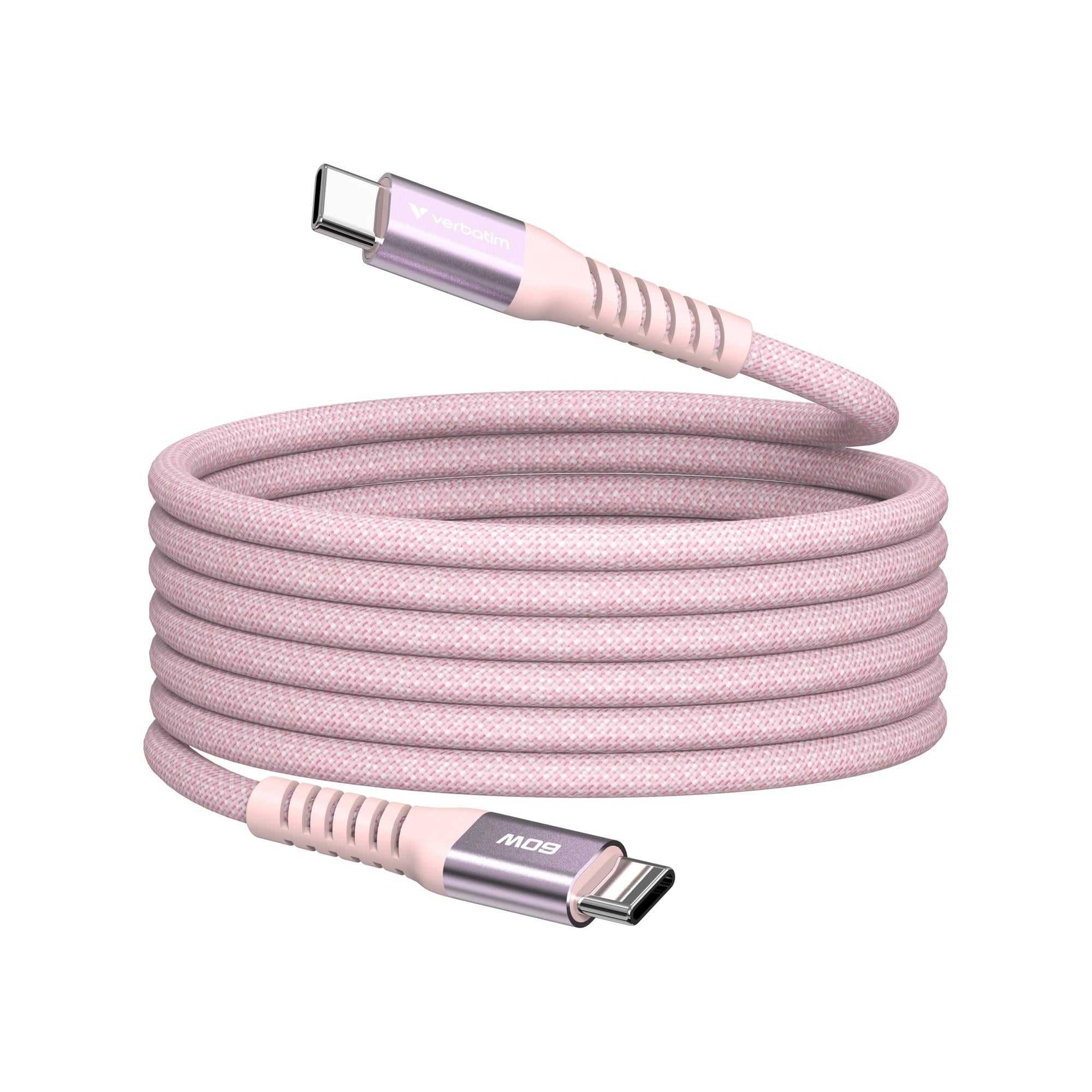 Sync & Charge Magnetkabel - 60W, USB-C auf USB-C, 1,2m, Pink