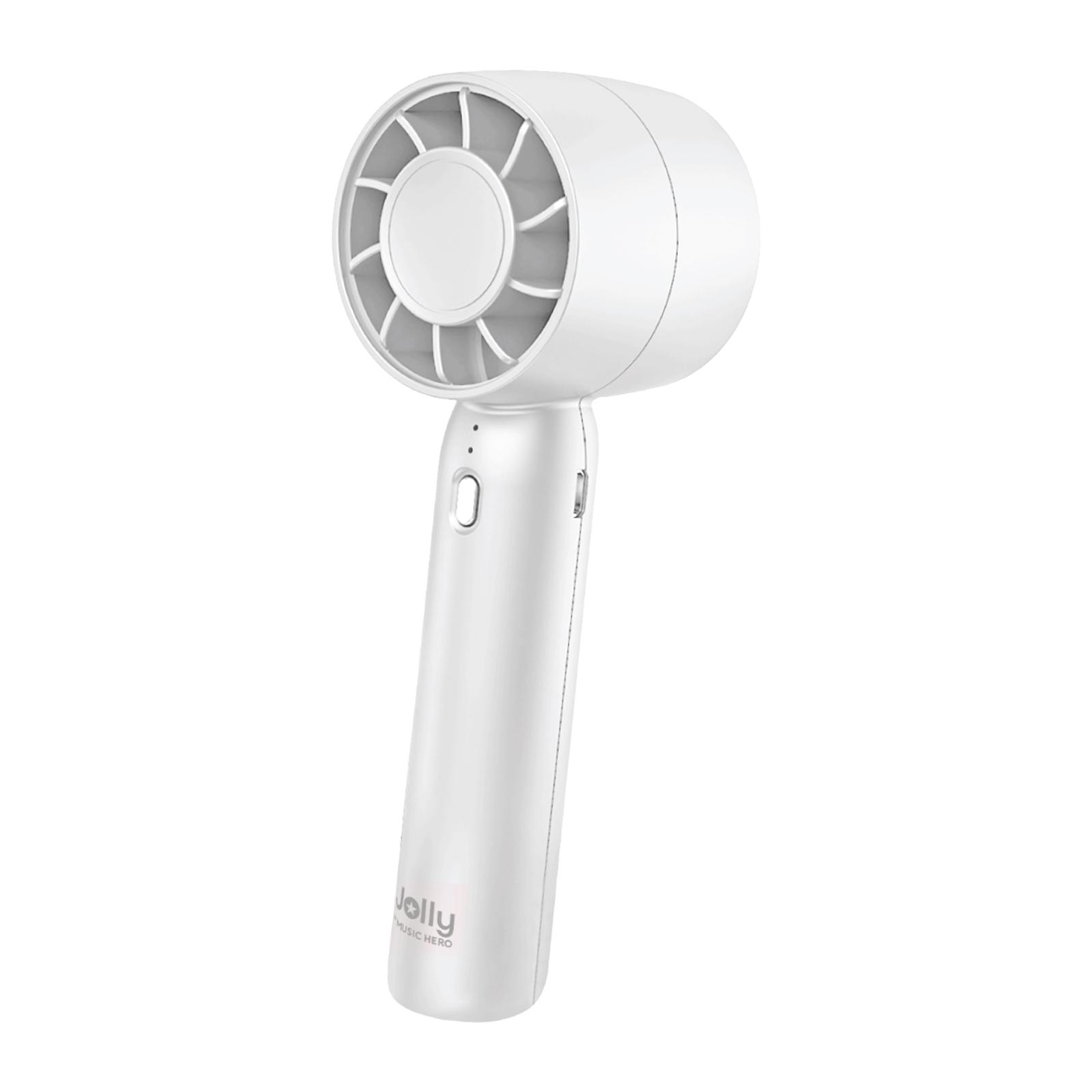 Mini tragbarer wiederaufladbarer Ventilator Mini Breeze mit 3 Geschwindigkeiten und Tischständer, Weiß