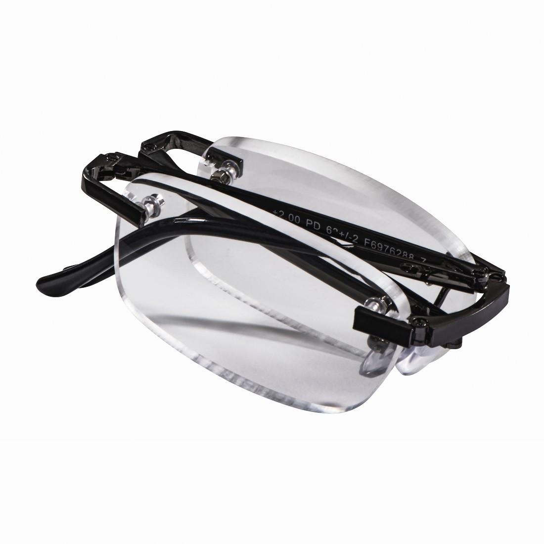 Falt-Lesehilfe, rahmenlos, Metall, Gun, +2,0 dpt (00096285)