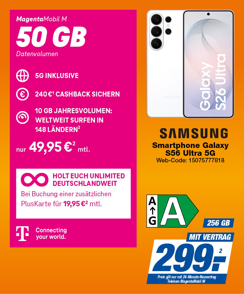 Samsung Galaxy S26 Ultra mit Telekom MagentaMobil M
