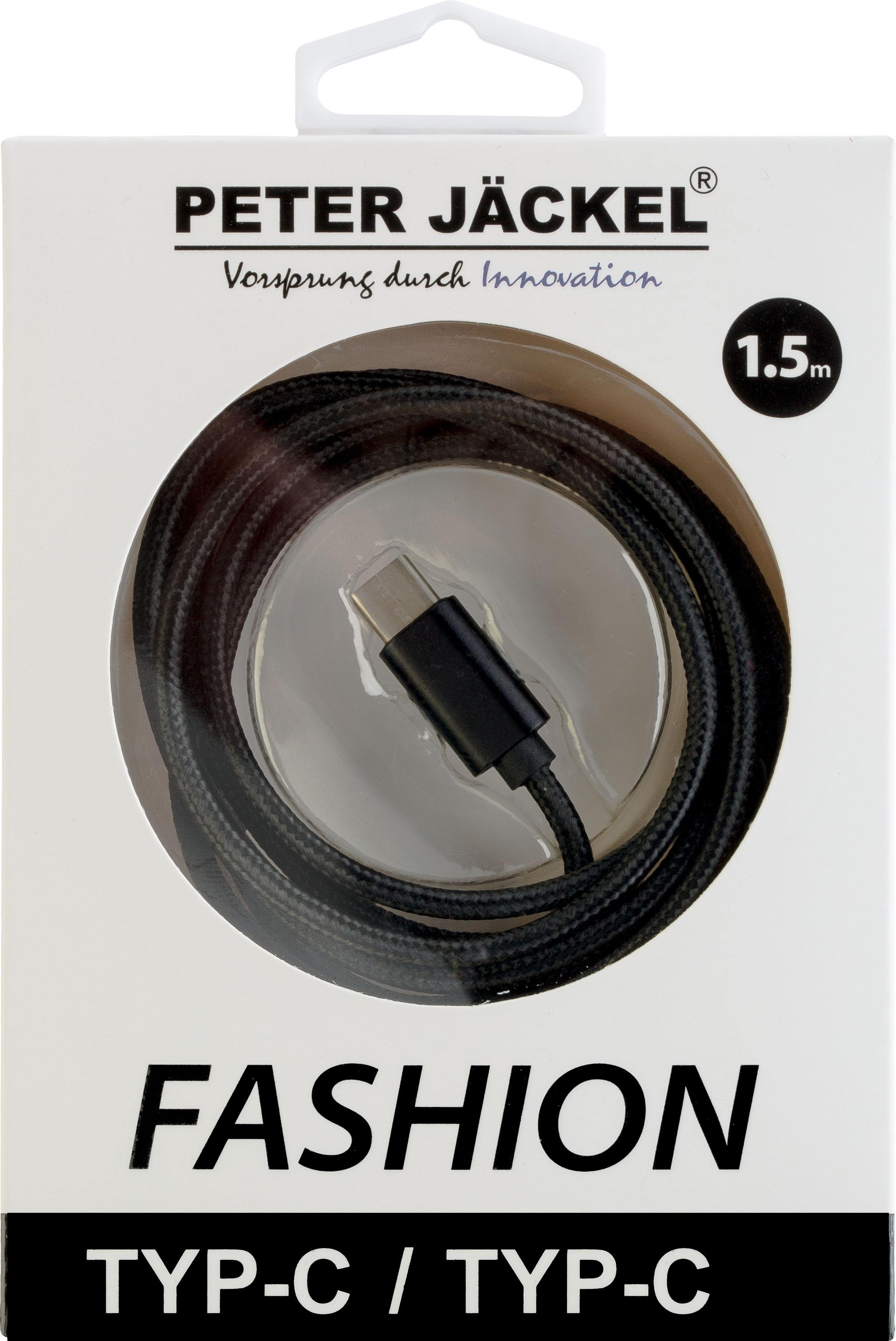 FASHION 1,5m Data Cable Black Typ-C / Typ-C mit Sync- und Ladefunktion USB-C auf USB-C Kabel